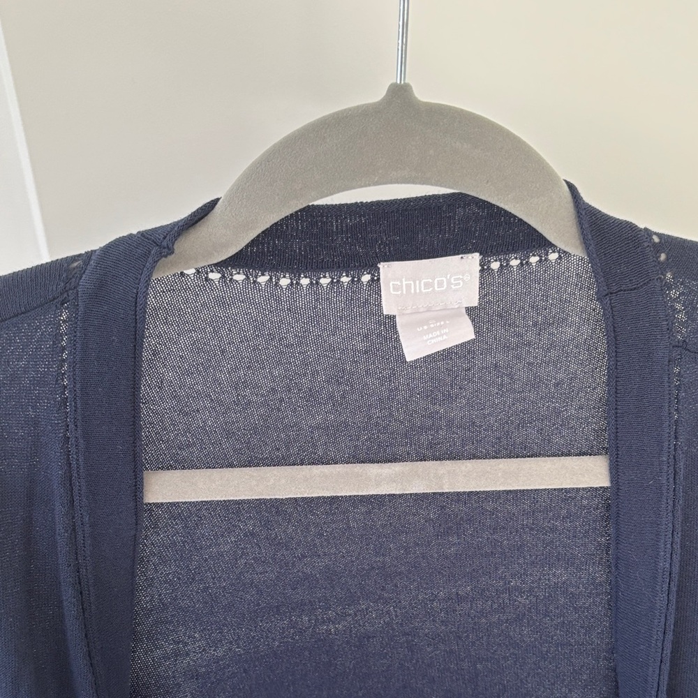 Chico's Midnight Blue Open Cardigan - Picture 3 of 8